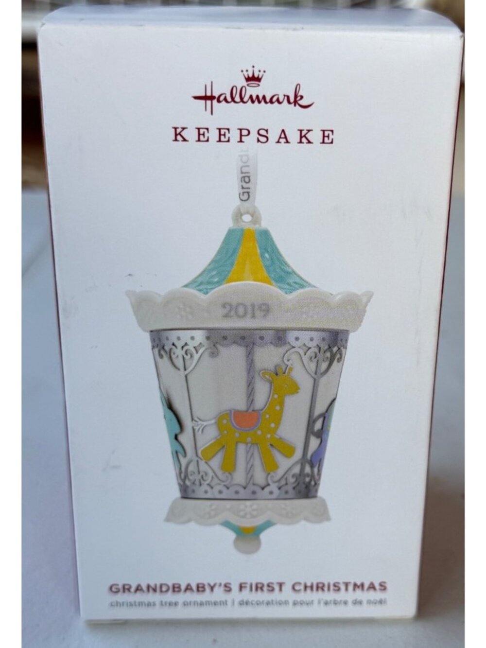 2019 Hallmark Keepsake Grandbaby's First Christmas Carousel Tree Ornament (NEW)